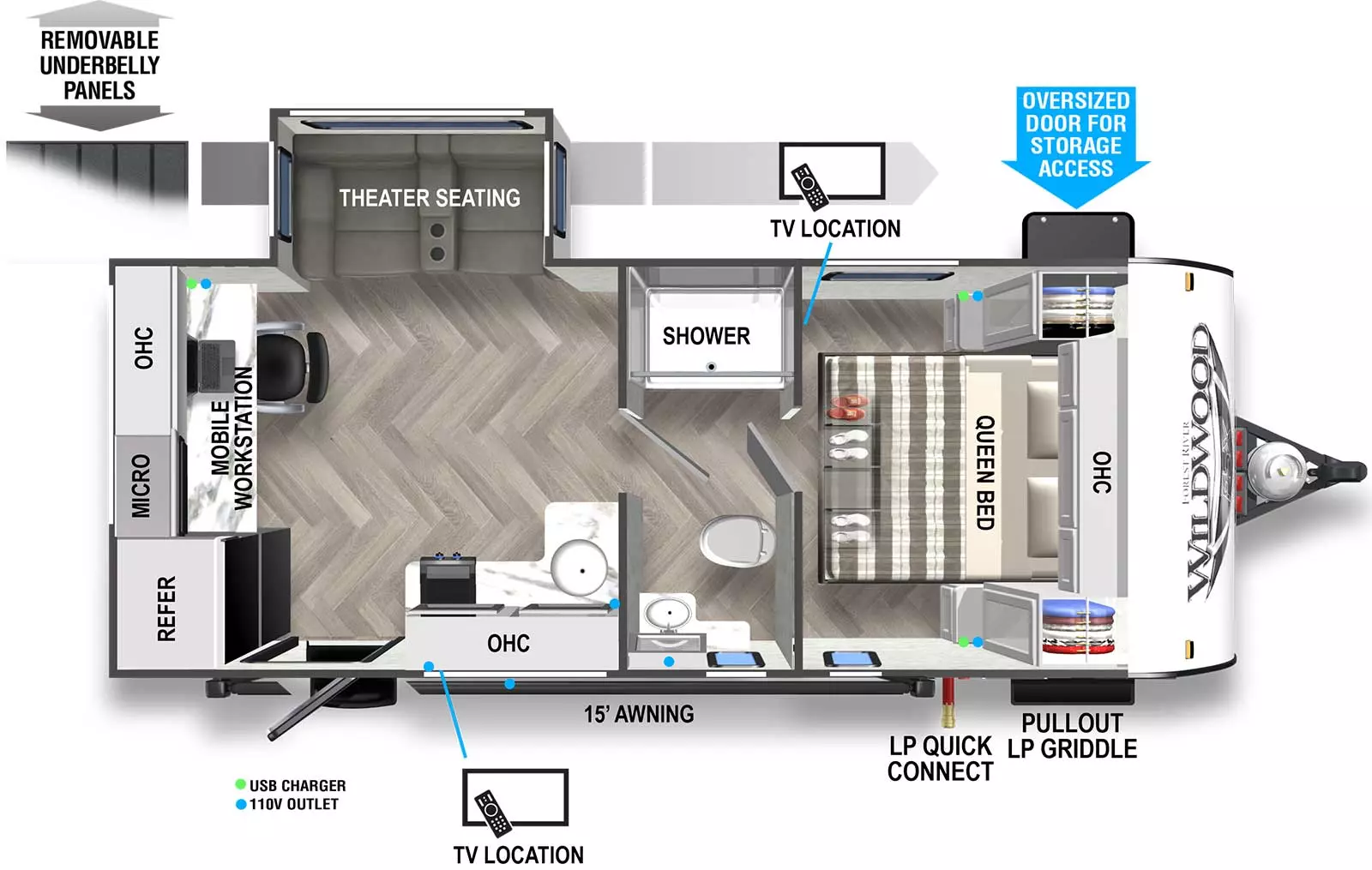 Wildwood Fsx Southwest 163RDSK Floorplan